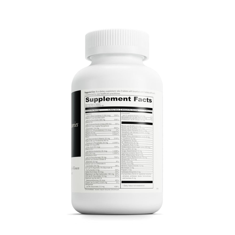 DaVinci Spectra Woman bottle label; vibrant design highlighting bone health support.