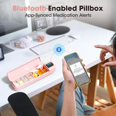 Daviky portable pill dispenser for travel, easy to carry on the go.
