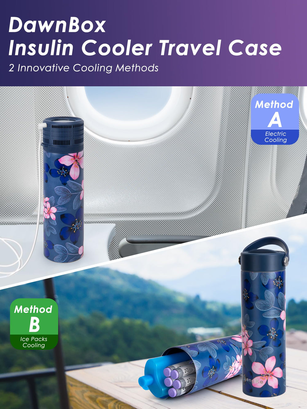 DAWNBOX cooler with real-time temperature display enables accurate meds storage.