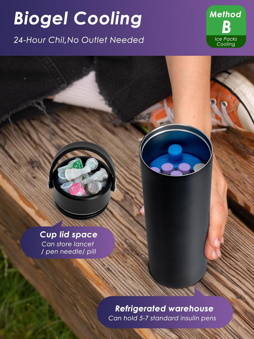 DawnBox Insulin Cooler leak-proof, BPA-free exterior protects contents during trips.