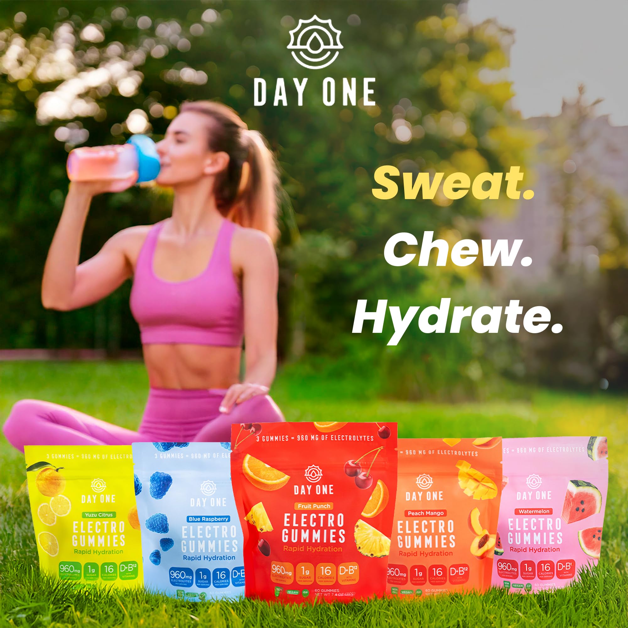 Day One Electrogummies travel-friendly snack for daily hydration