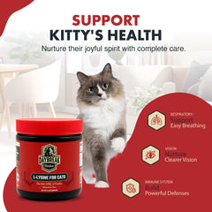 Daybreak Nutrition lysine powder cat dosing spoon makes daily supplementation simple.