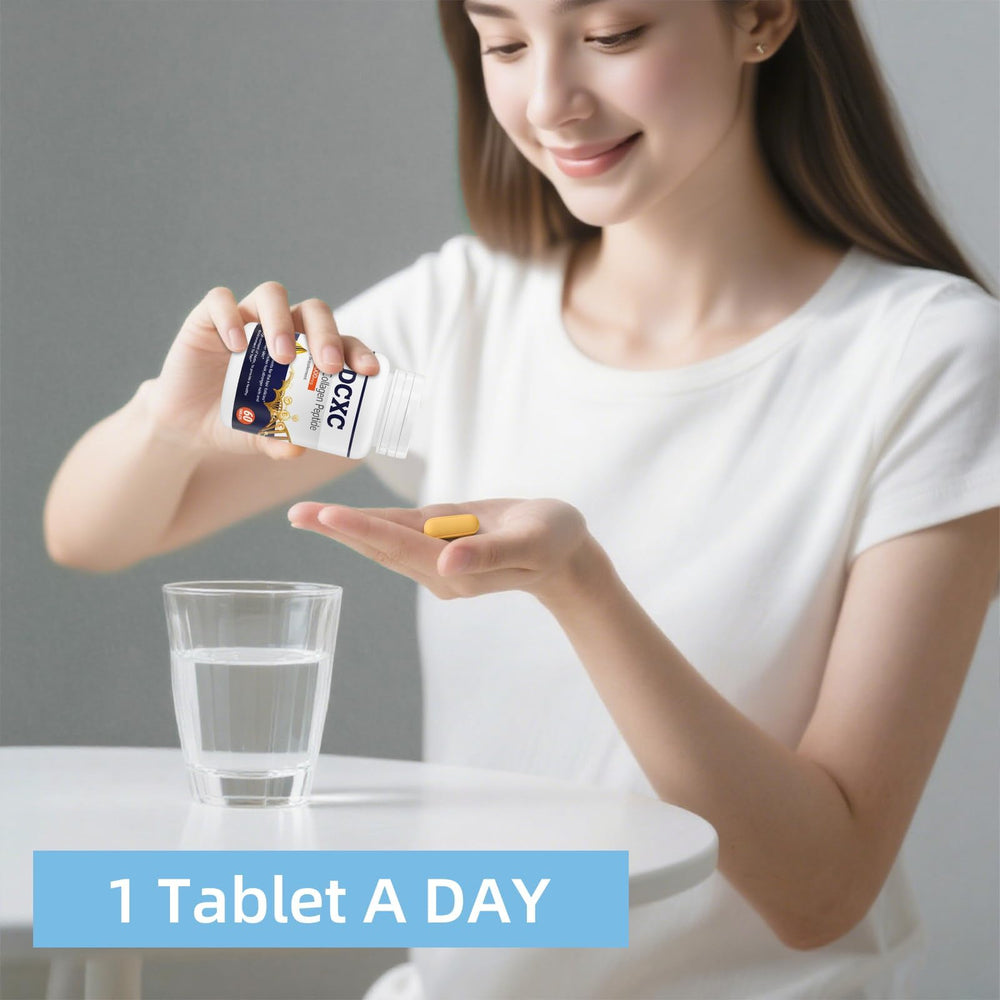 DCXC Biotin Collagen tablets natural ingredients close view