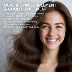 DCXC Biotin Collagen tablets poured into hand showing easy daily use