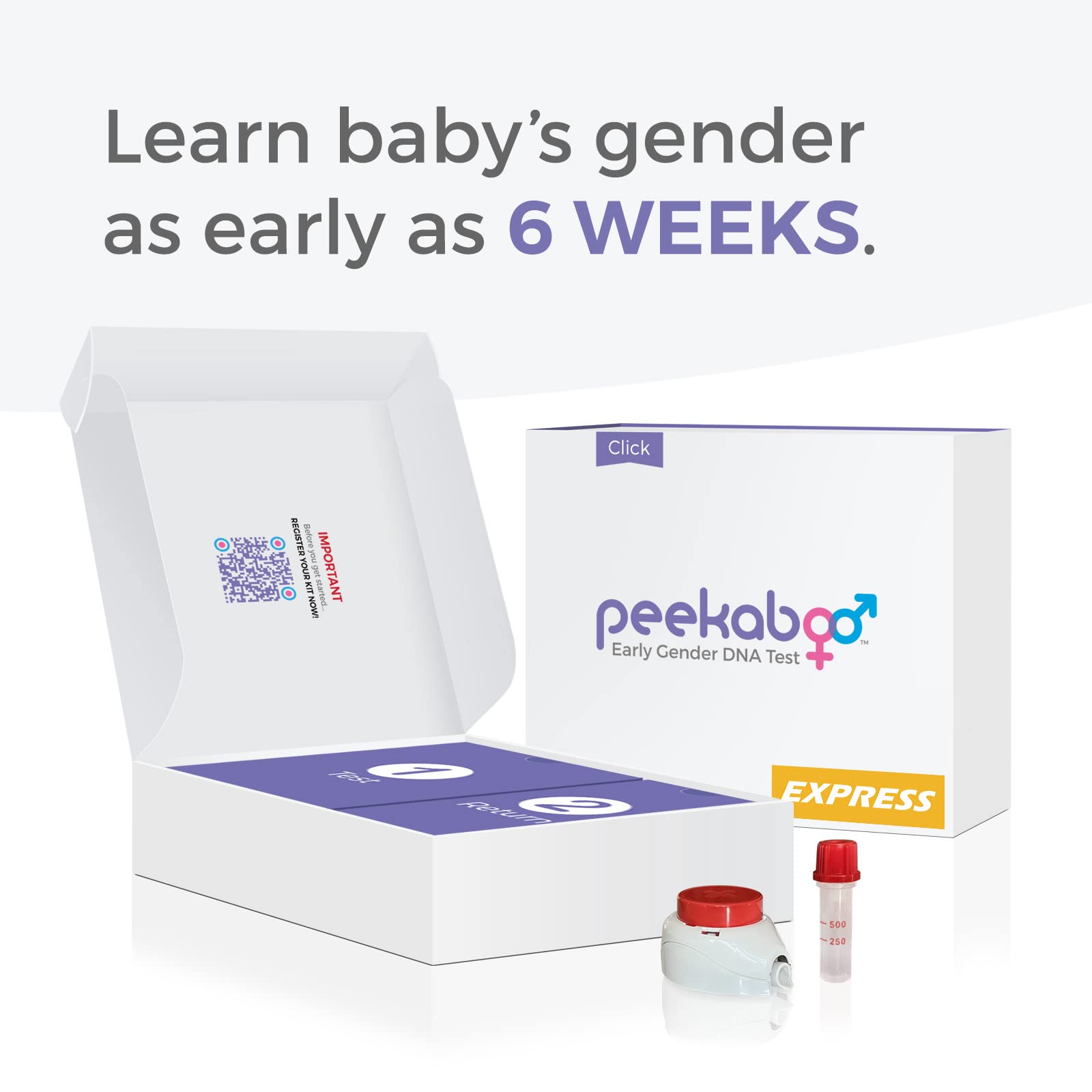 DDC Peekaboo Click Express at‑home kit for private testing from home