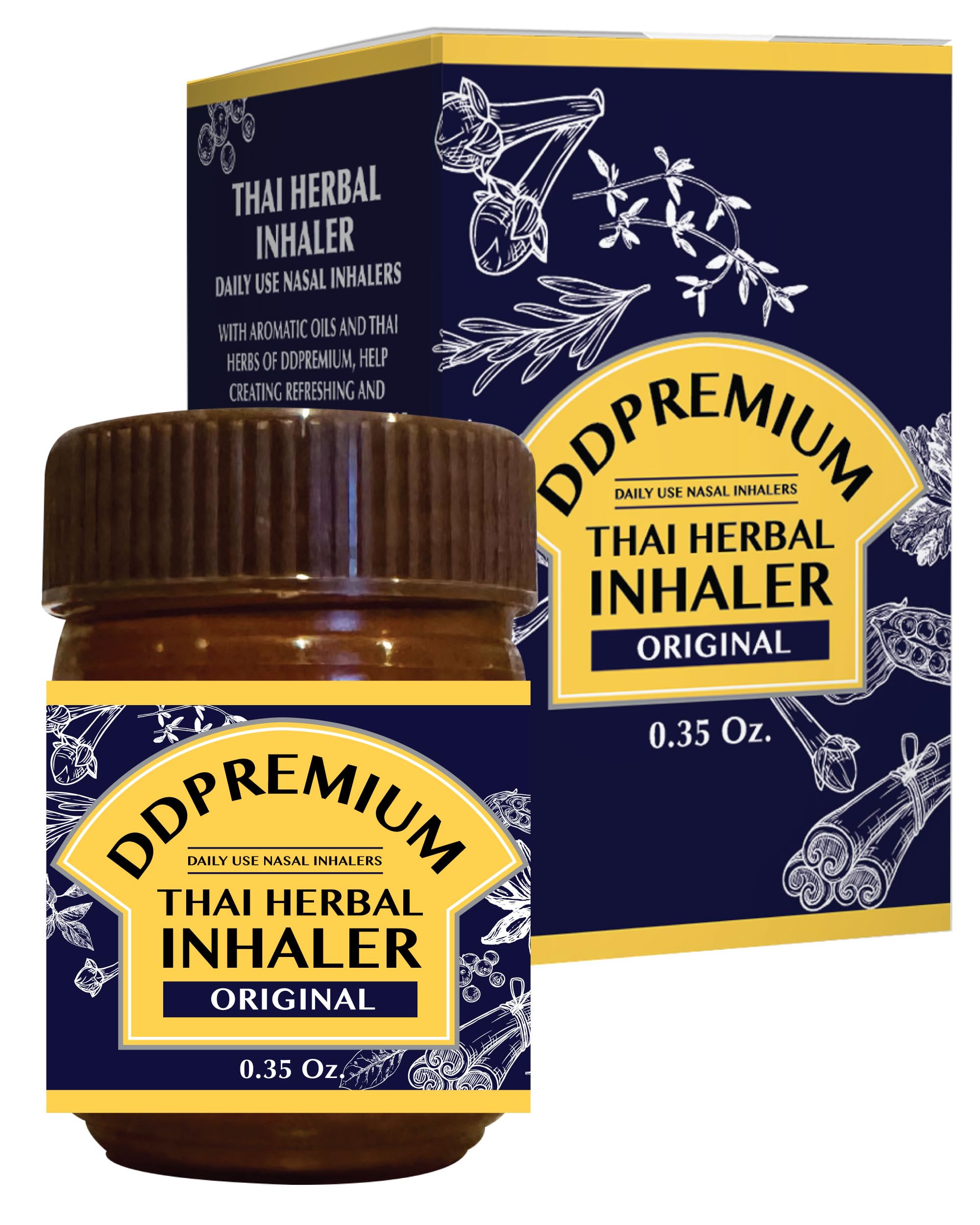 DDPremium original Thai formula inhaler provides soothing aromas for clear breathing.