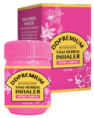 DDPremium Thai Inhaler Yadom close-up of menthol-camphor-eucalyptus blend for refreshing breathing.