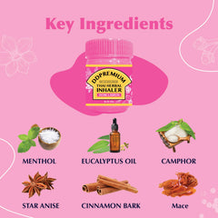 DDPremium Thai Inhaler Yadom natural ingredients label emphasizes paraben-free and cruelty-free.