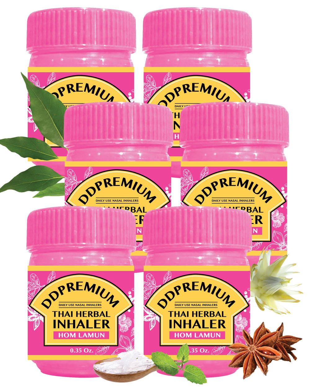 DDPremium Thai Inhaler Yadom twist-open jar highlights portable design for on-the-go inhalation.