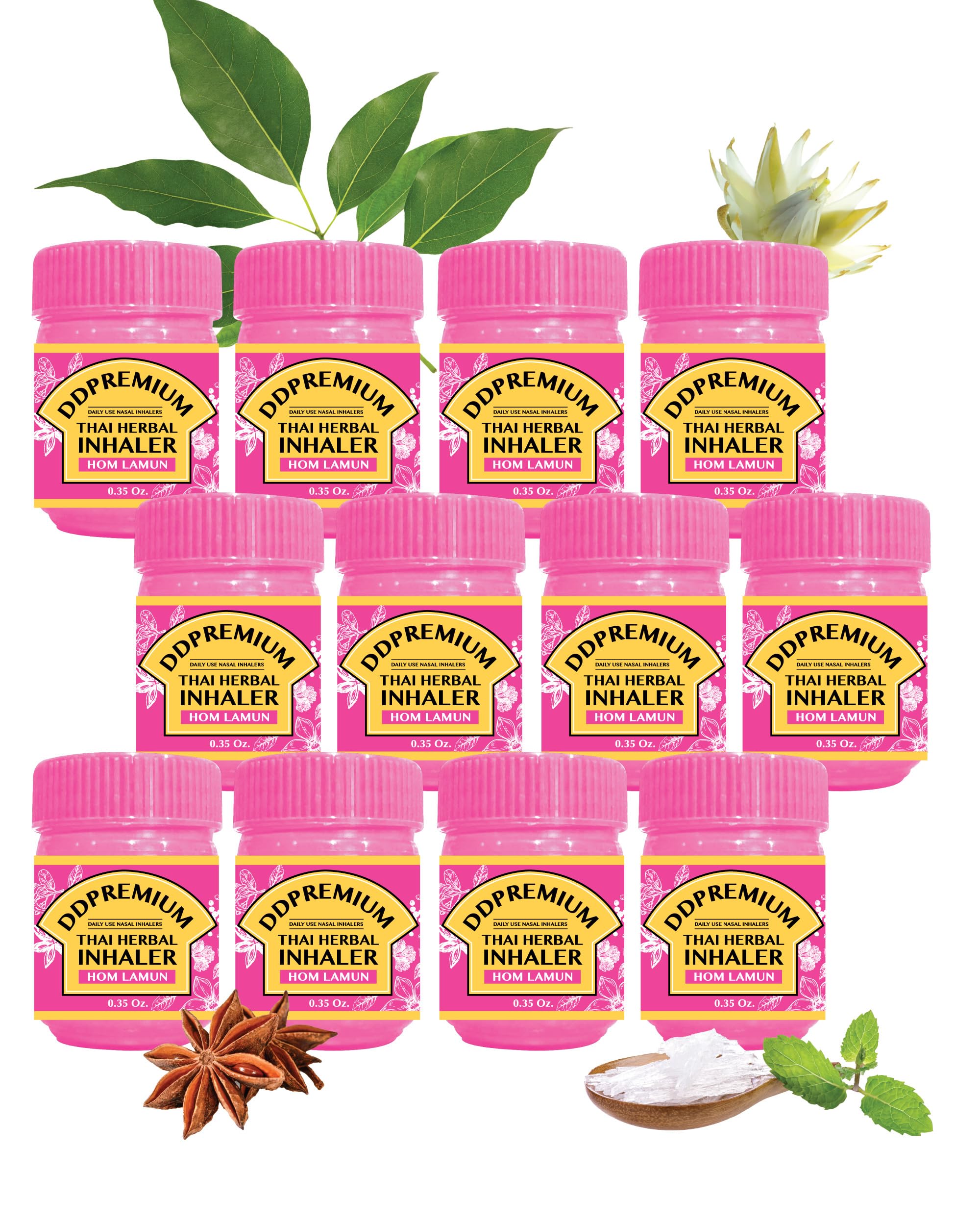 DDPremium Thai Inhaler Yadom twist-open jar for travel and on-the-go breathing.