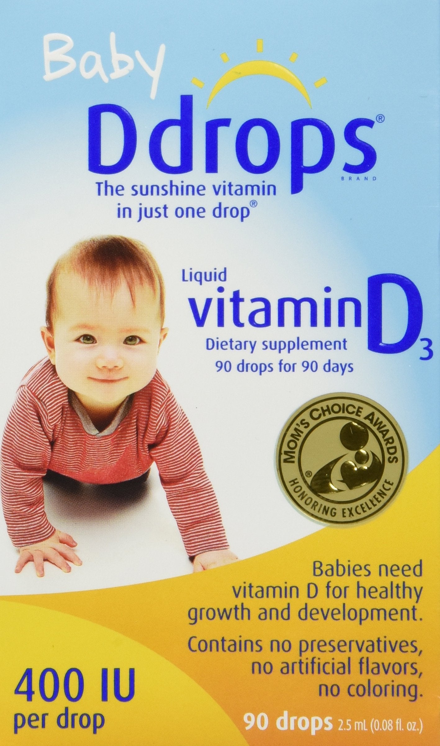 Ddrops Baby 400 IU drops application – tasteless and convenient