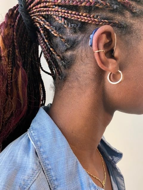 Deafmetal silver sterling cuff highlights hypoallergenic, comfortable design.