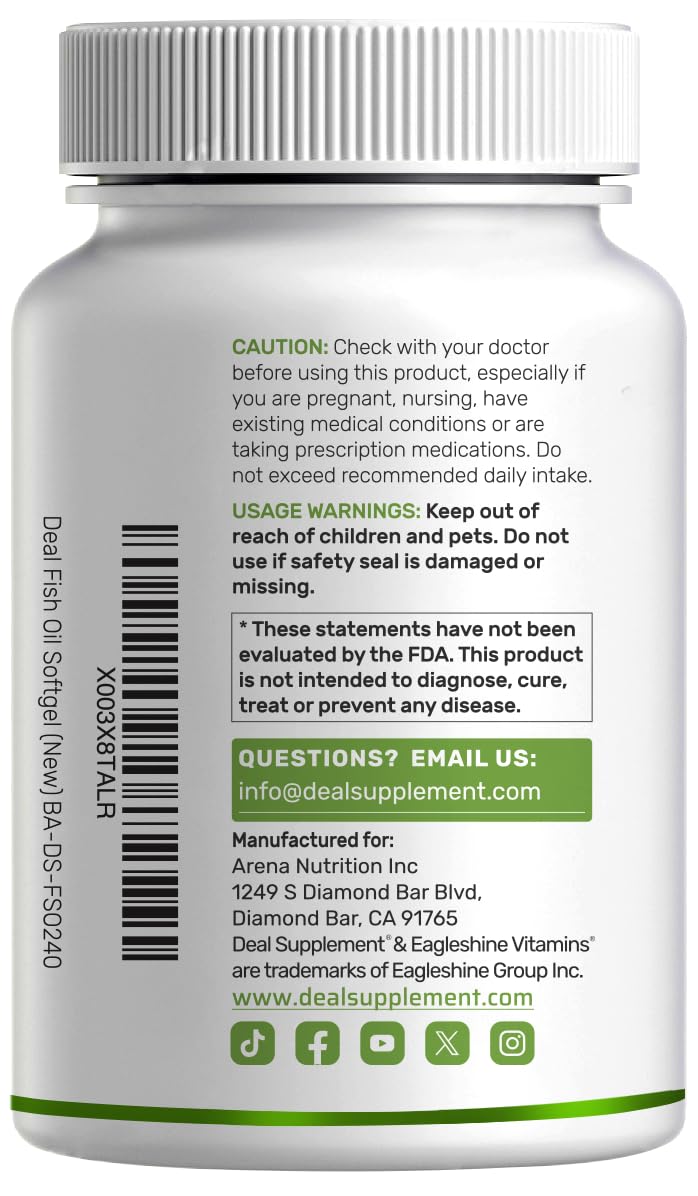 DEAL SUPPLEMENT 80-day supply of omega-3 softgels.
