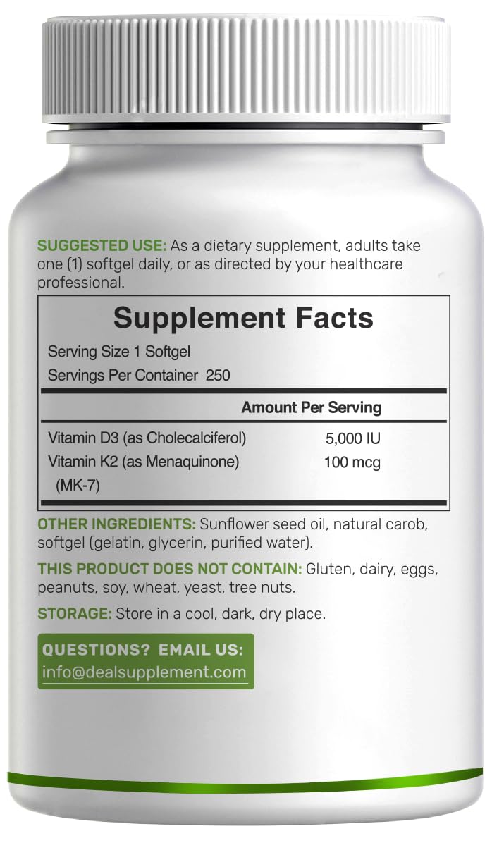 DEAL SUPPLEMENT allergen-free seal highlighting dairy-free and nut-free attributes.