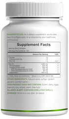 DEAL SUPPLEMENT Antarctic Krill Oil ingredients label shows non-GMO and gluten-free status.
