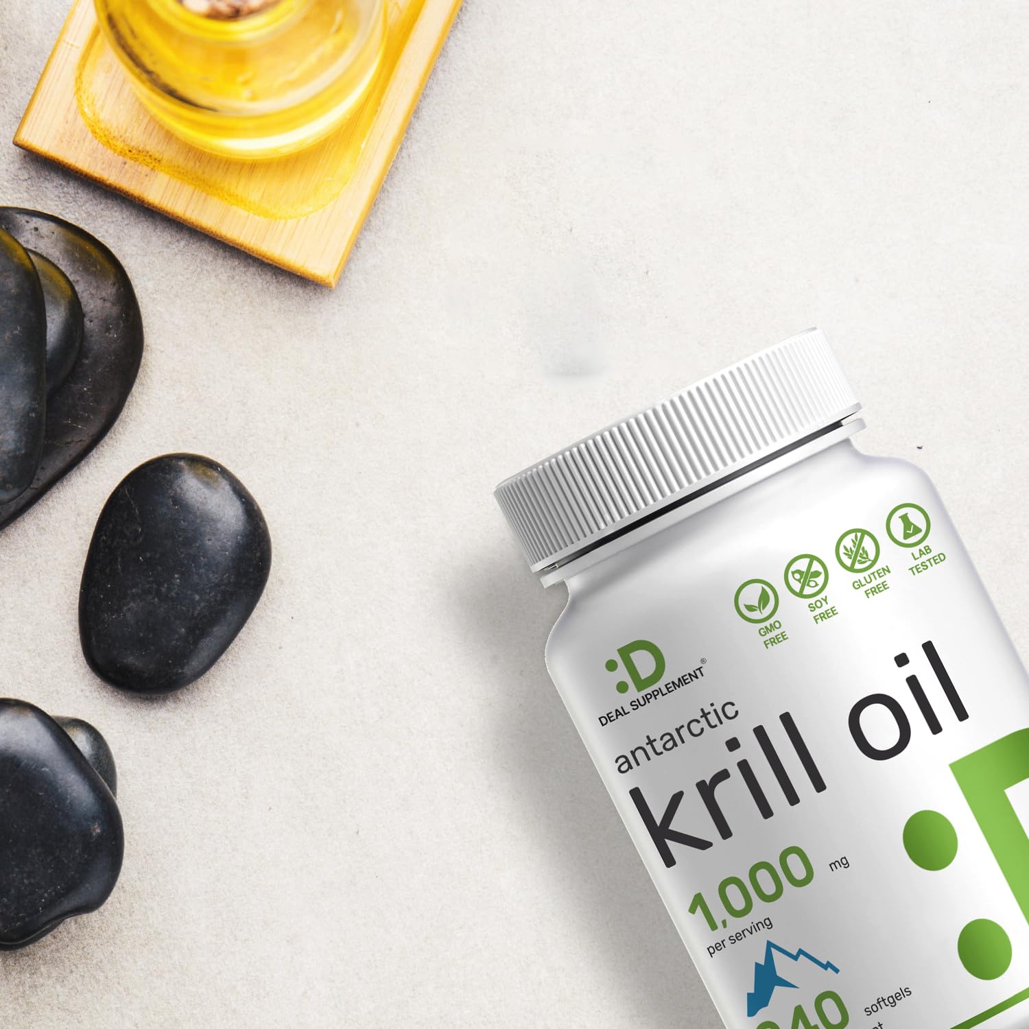 DEAL SUPPLEMENT Antarctic Krill Oil mercury-free formula for cleaner omega-3 intake.