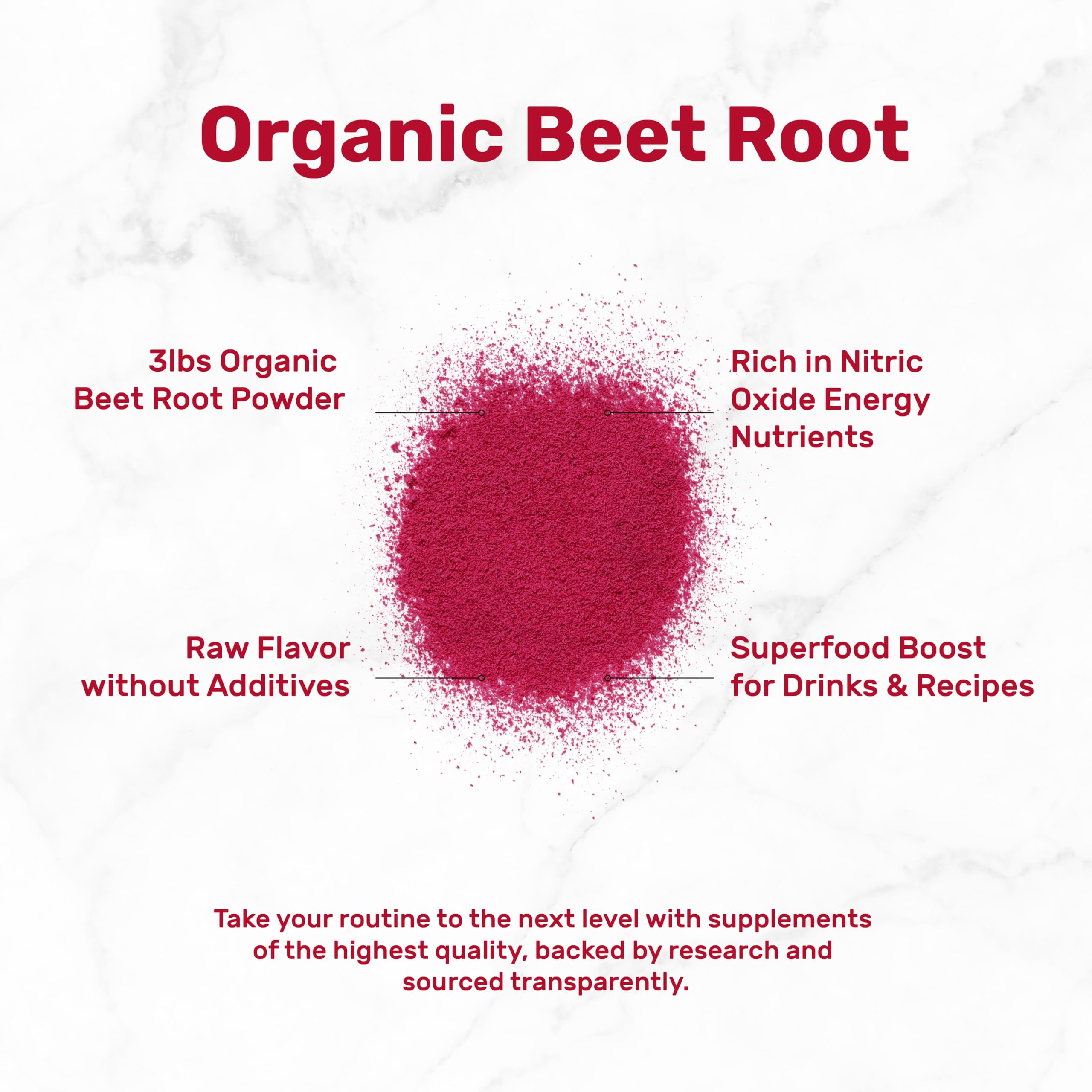 DEAL SUPPLEMENT beet root powder in a smoothie, great for daily endurance.