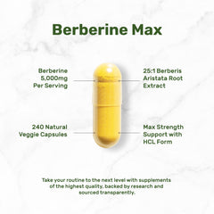 DEAL SUPPLEMENT Berberine Max capsules closeup emphasizes veggie capsules for plant-based use