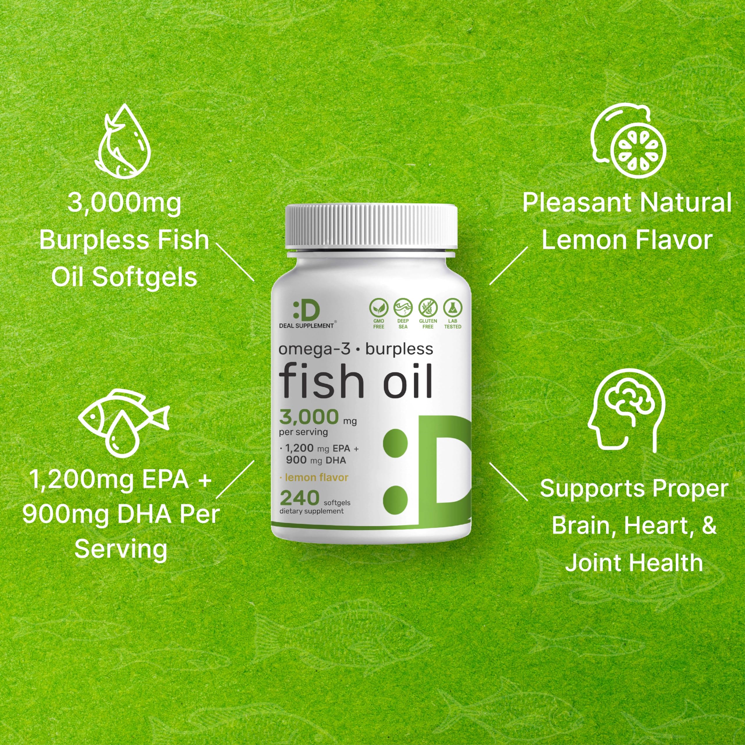DEAL SUPPLEMENT burpless softgels concept for comfortable daily use.