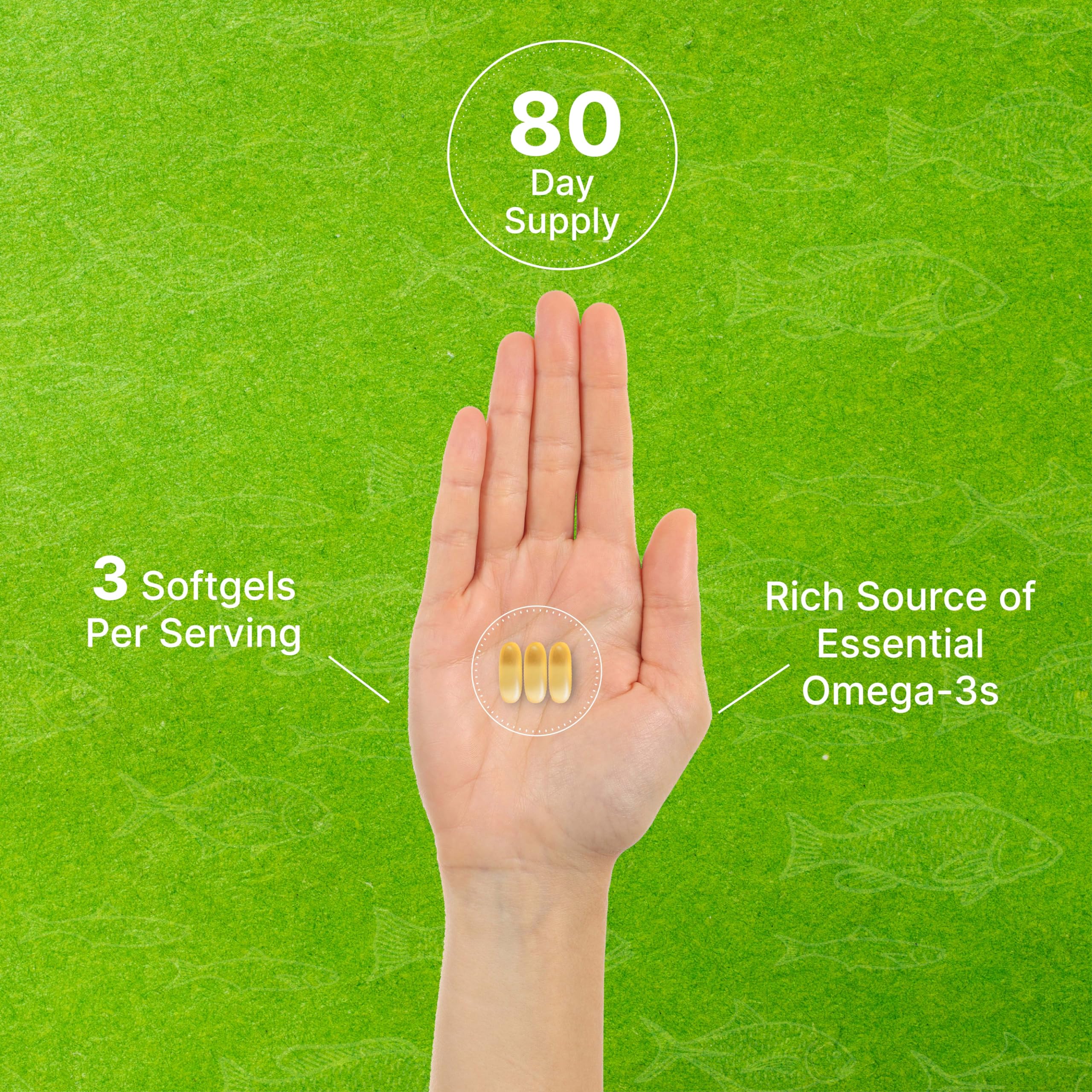 DEAL SUPPLEMENT lemon-flavored omega-3 softgels for pleasant taste.