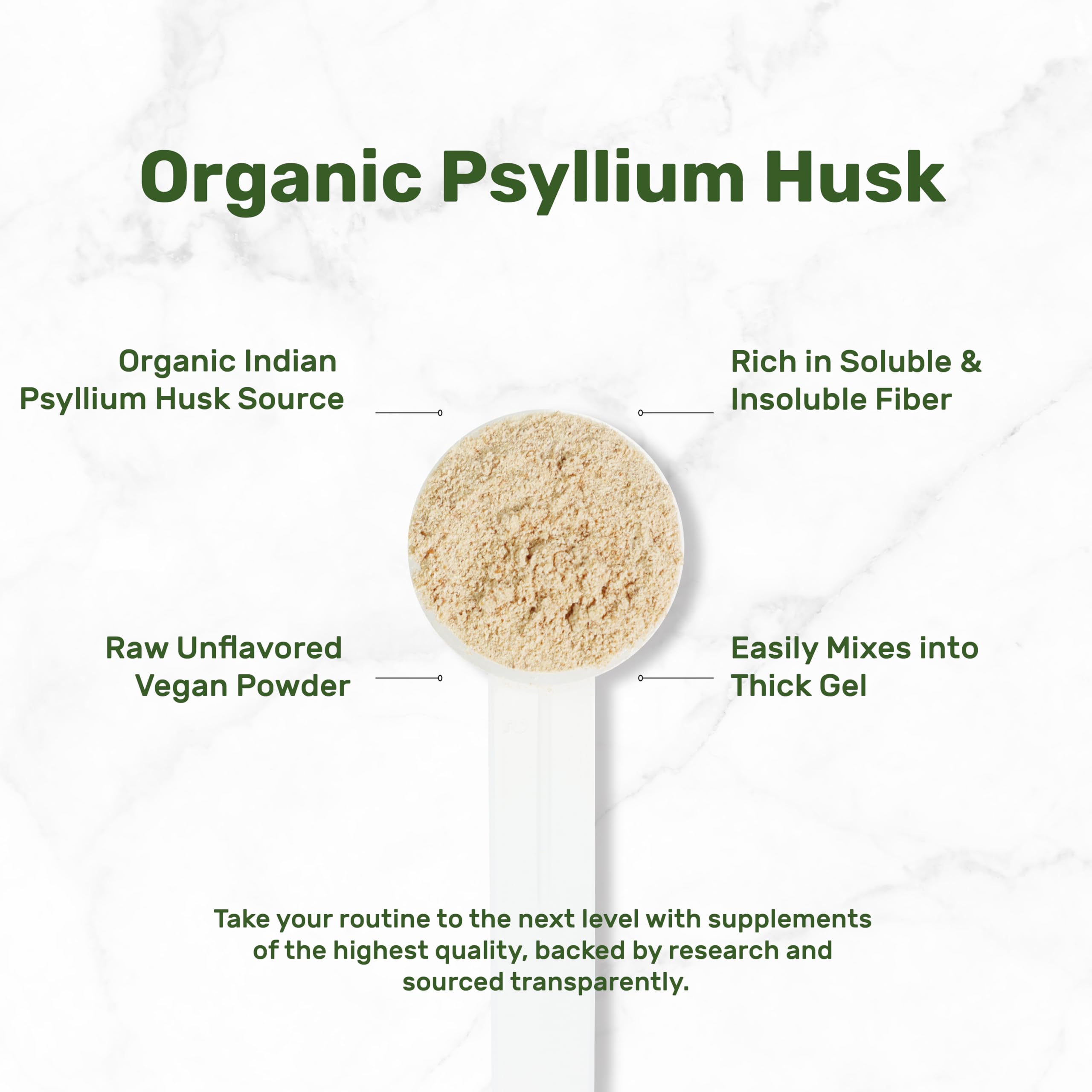 Deal Supplement psyllium husk powder forms a gel when mixed in drinks.