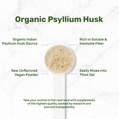 Deal Supplement psyllium husk powder forms a gel when mixed in drinks.
