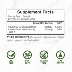 Deal Supplement Vitamin D3 K2 softgels packaging image showing bottle and label.