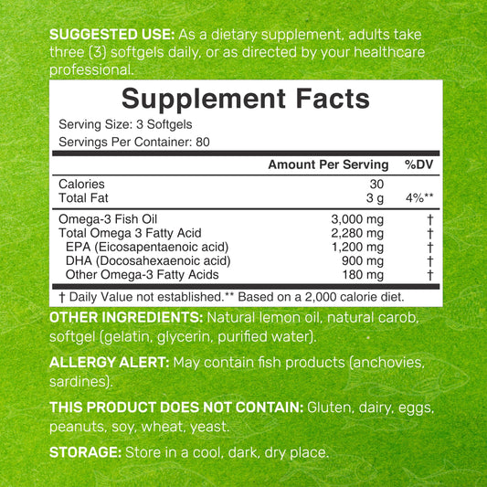 DEAL SUPPLEMENT wild-caught omega-3 fish image highlighting EPA and DHA content.