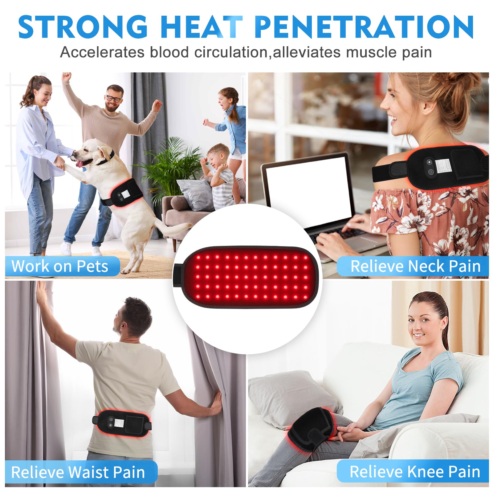 DEALGADGETS red light belt wrap in use on the body for convenient sessions