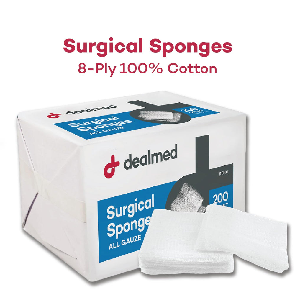 Dealmed non-sterile sponges can be cut to fit any wound size