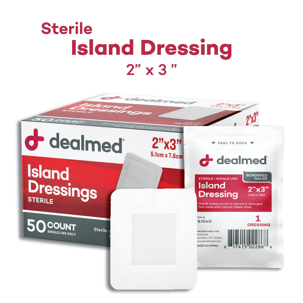 Dealmed bordered gauze with adhesive border secures wounds neatly.