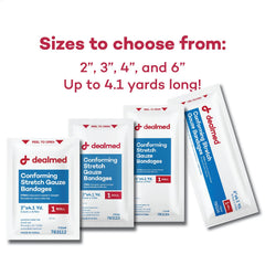 Dealmed cut-to-size gauze bandage adapts to various injured areas.