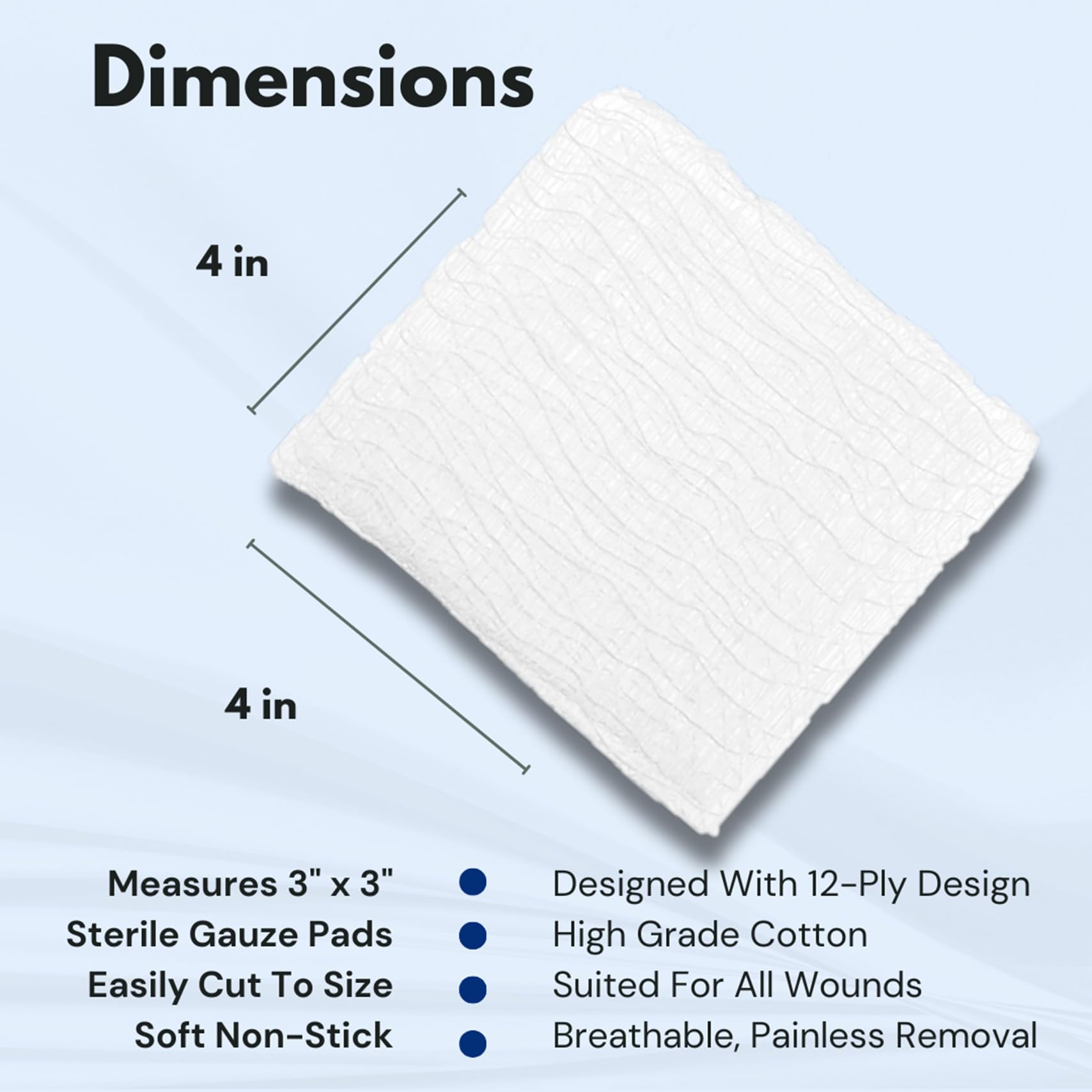 Dealmed 4x4 gauze pad in peel-down pouch for easy sterile access.