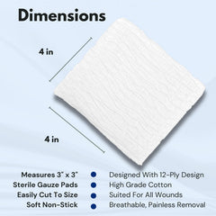Dealmed 4x4 gauze pad in peel-down pouch for easy sterile access.