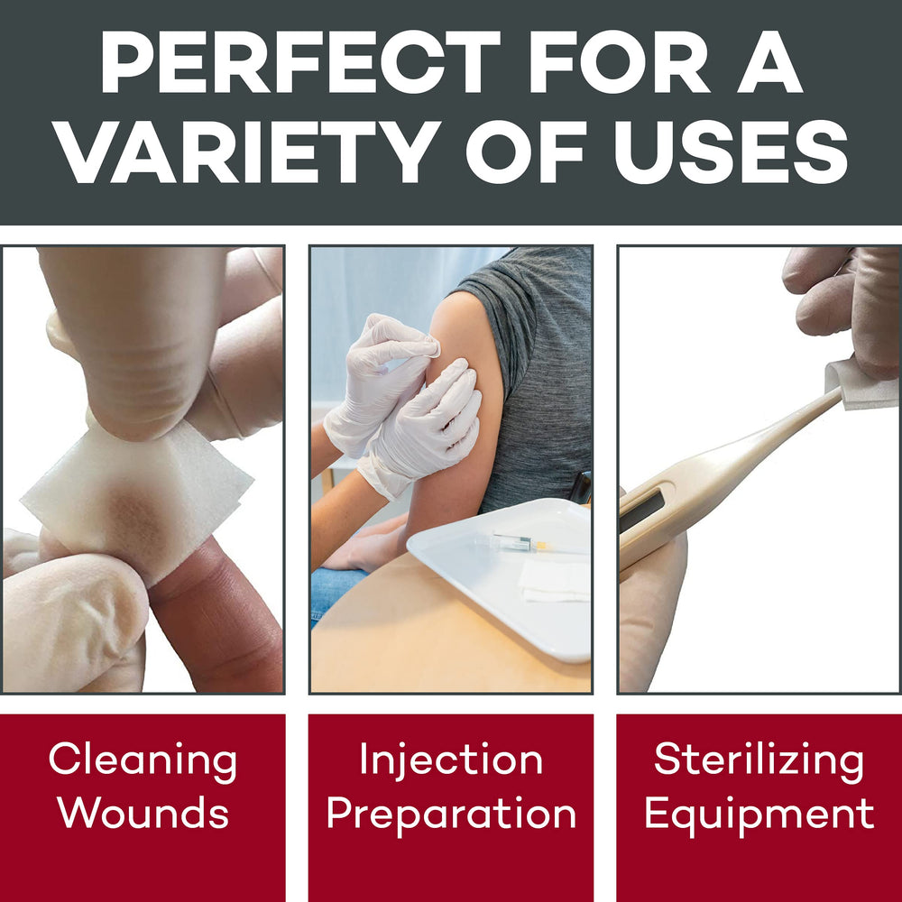 Dealmed generous wipe size supports thorough skin cleaning and IV sites.