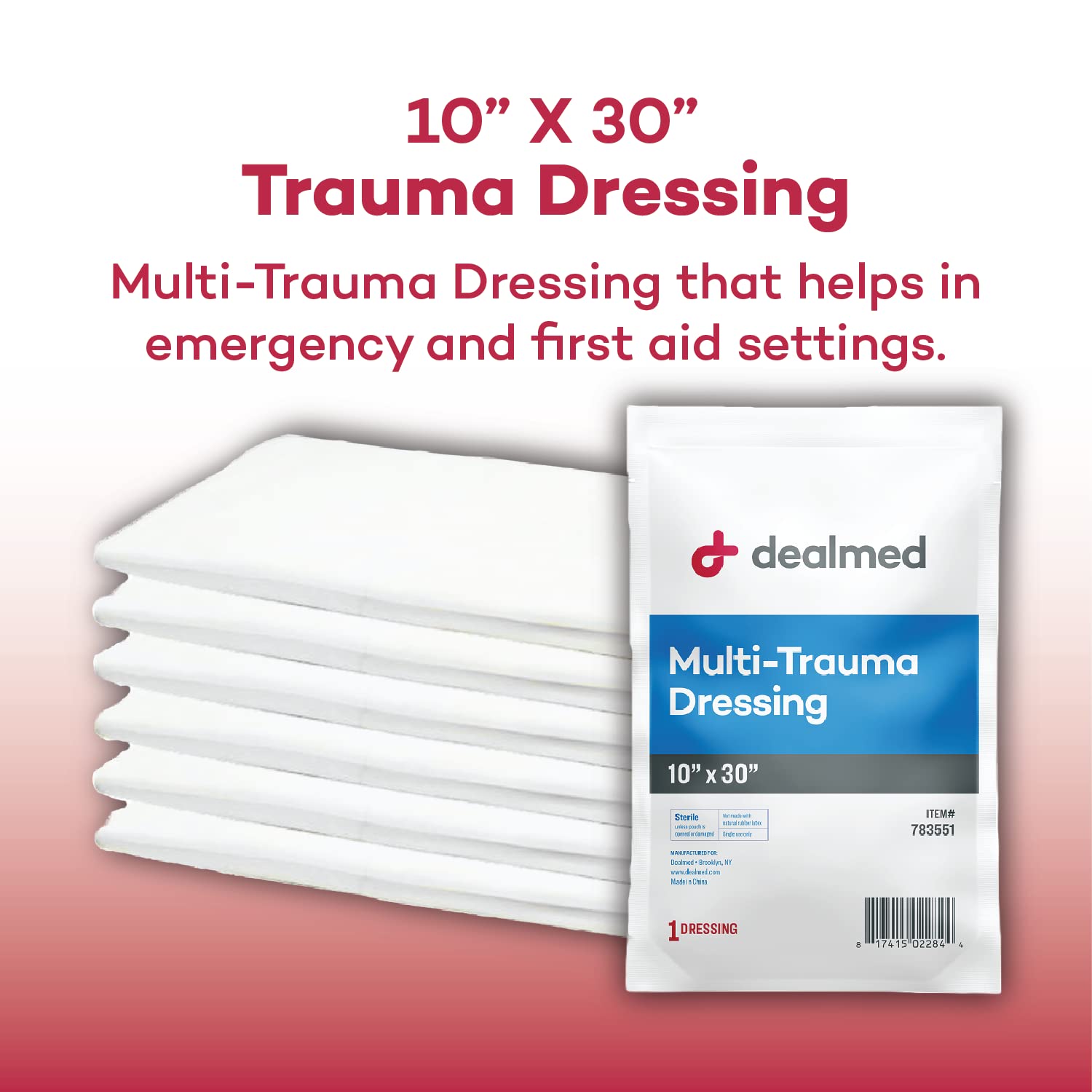 Dealmed moisture barrier dressing prevents strike-through and keeps area dry