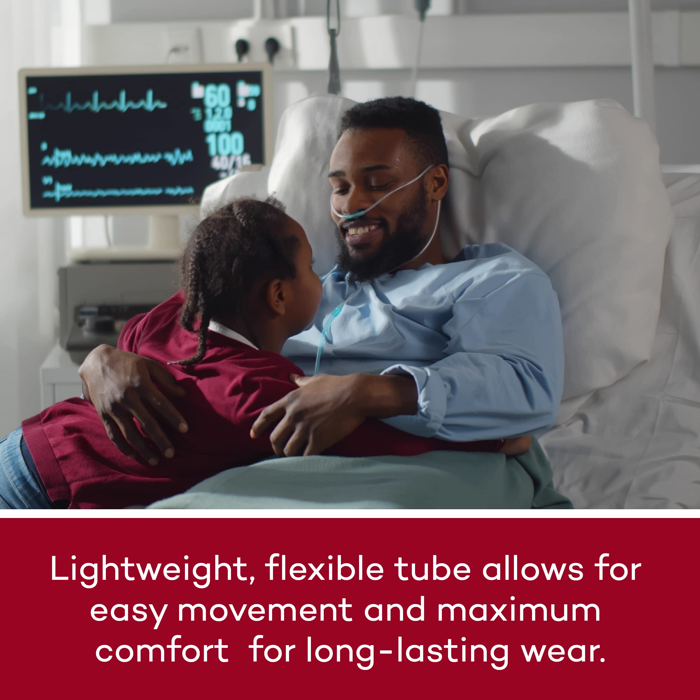 Dealmed straight cannula tubing is highly visible to reduce misplacement in busy spaces.