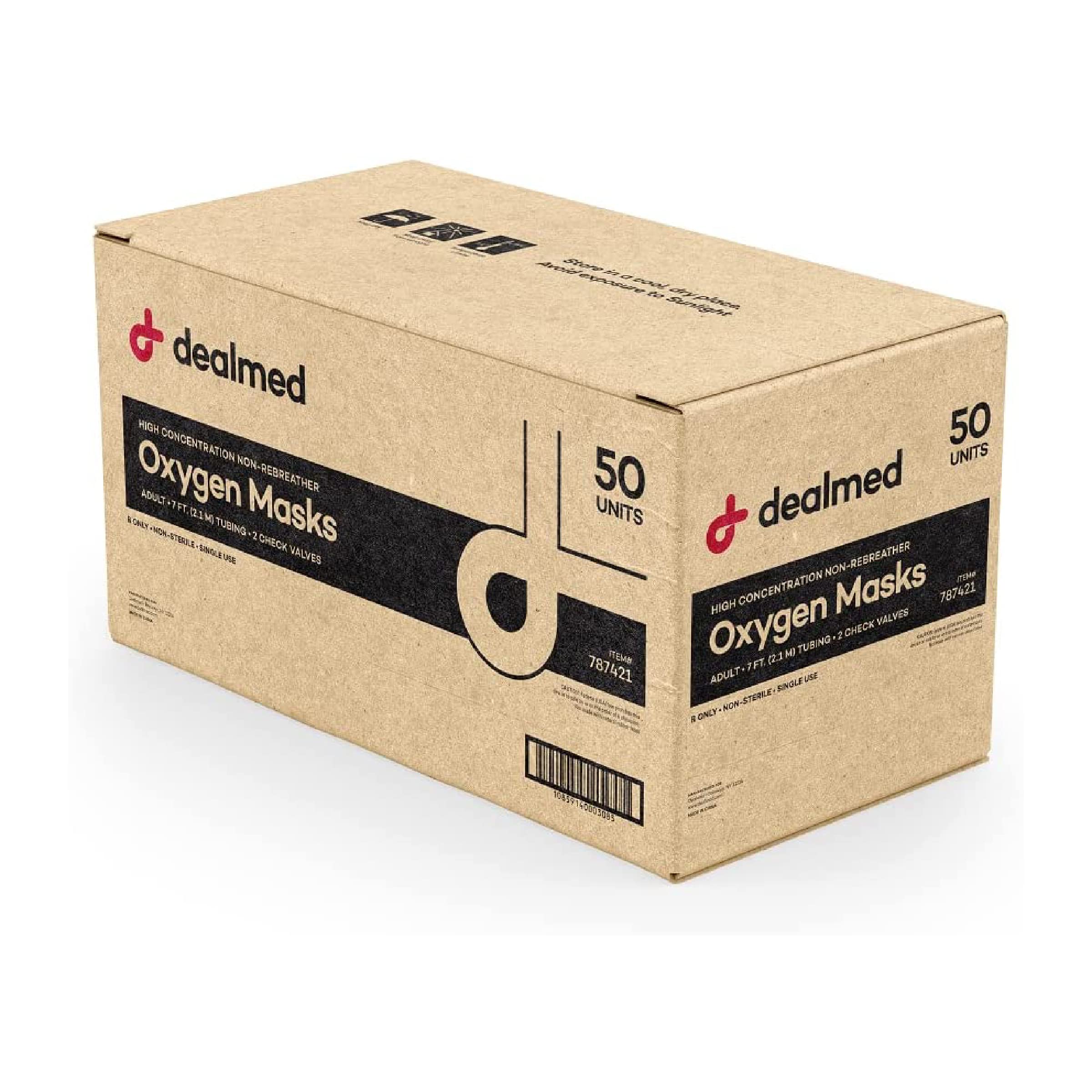 Dealmed adult non-rebreather mask with clear finish for easy monitoring