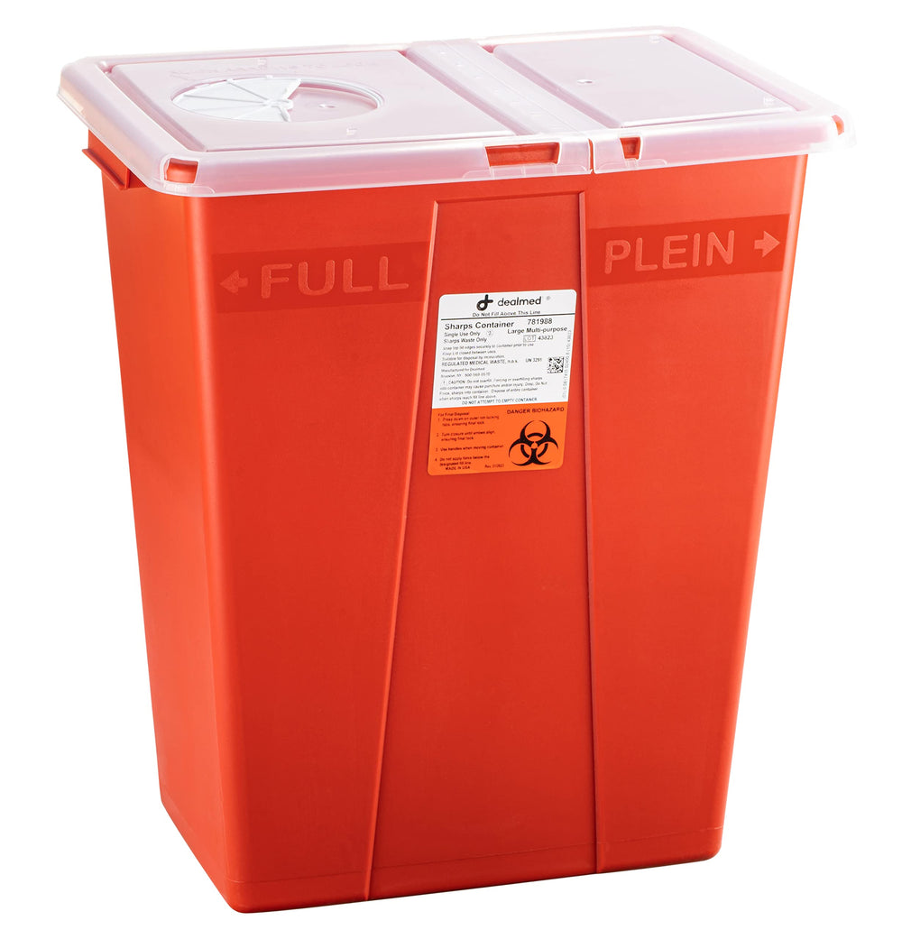 Dealmed sharps container 8G rugged construction supports heavy use