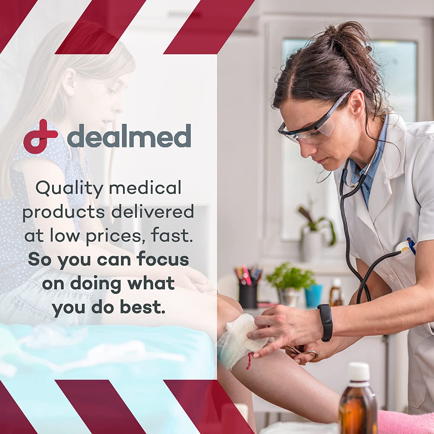Dealmed sterile emergency dressing ideal for large wound coverage