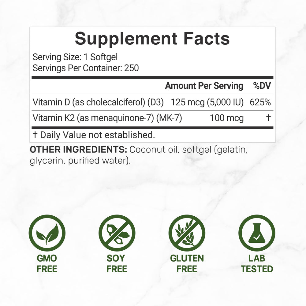 DEAL SUPPLEMENT vitamin d3 and k2 label highlights dosage and benefits for users