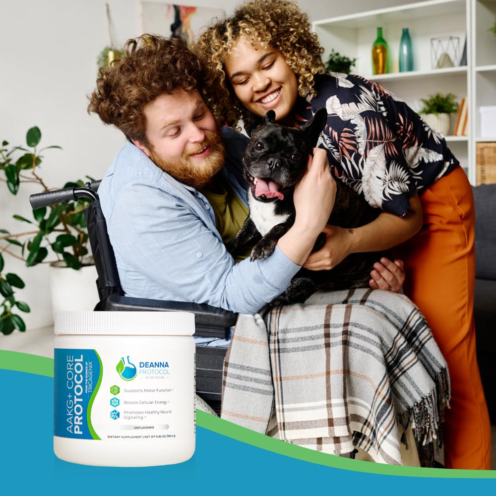 Deanna Protocol AAKG+ Core Powder label detail communicates 2-pack value and transparency.