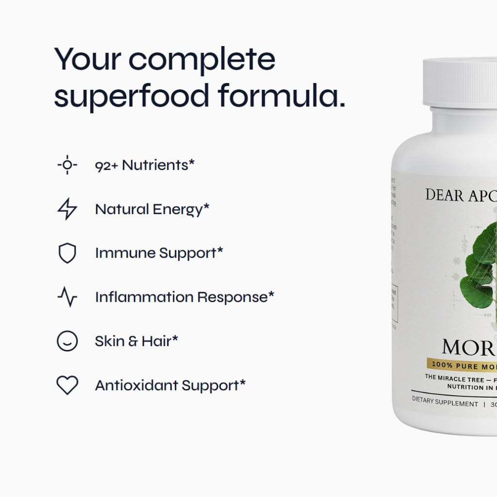 Dear Apothecary Moringa leaf powder closeup highlighting nutrient-dense Moringa content