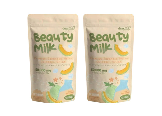Dear Face Beauty Milk bottle with melon flavor and collagen-rich formula.