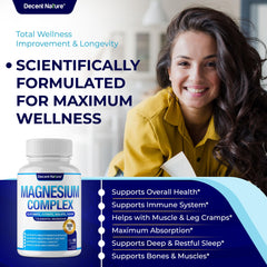 DECENT NATURE seven-form magnesium bottle illustrates a complete formula for everyday wellness.