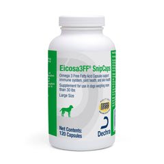 Dechra Eicosa3FF SnipCaps bottle showing easy-to-administer packaging for dogs