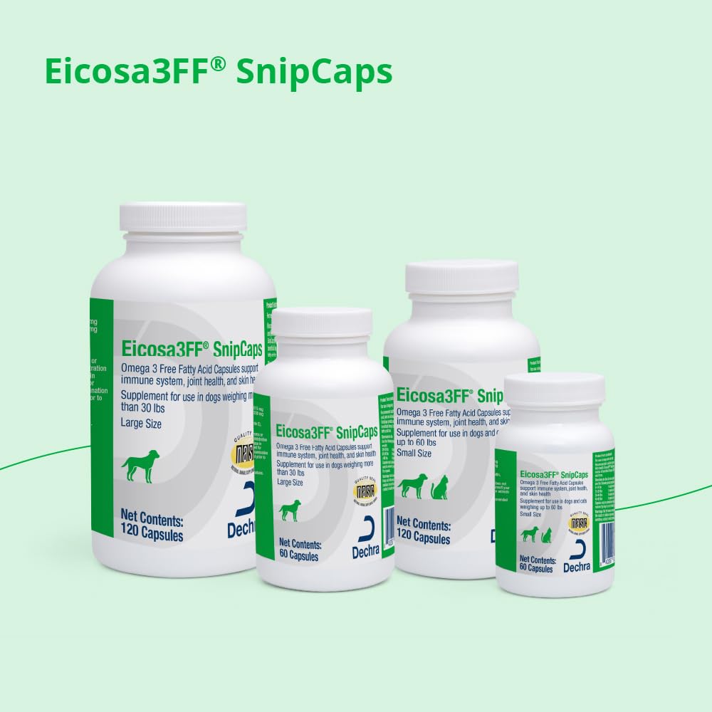 Dechra Eicosa3FF SnipCaps used with a dog during daily routine