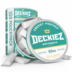 Deckiez Energy Pouches pack shot showing convenient caffeine on the go