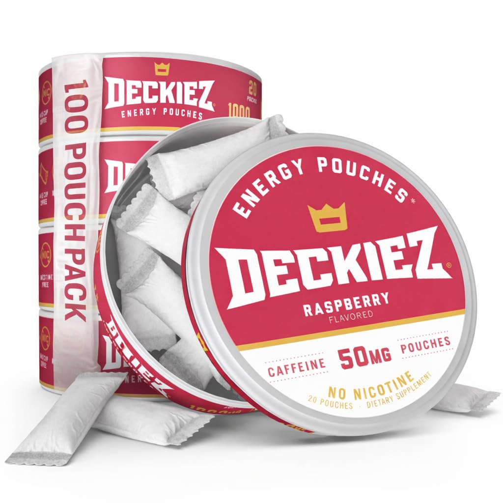 Deckiez Energy Pouches Raspberry pouch for a quick caffeine lift