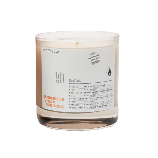 DedCool Rocco Mint massage candle melts into a soothing oil for a massage